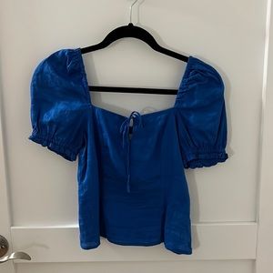 Puff Sleeve Linen Blouse